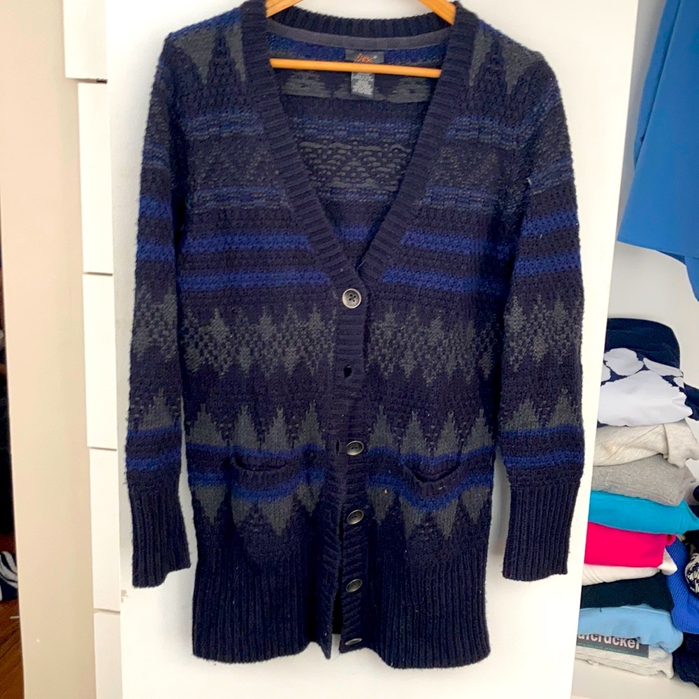 Navy knit long cardigan